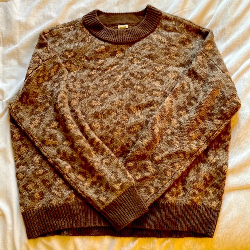 aerie Jaguar Print Knit Crewneck